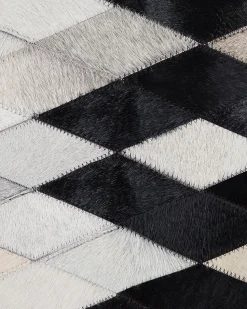 Tapete Em Pele Genuina Branca E Preta 160 X 230 Cm Maldan