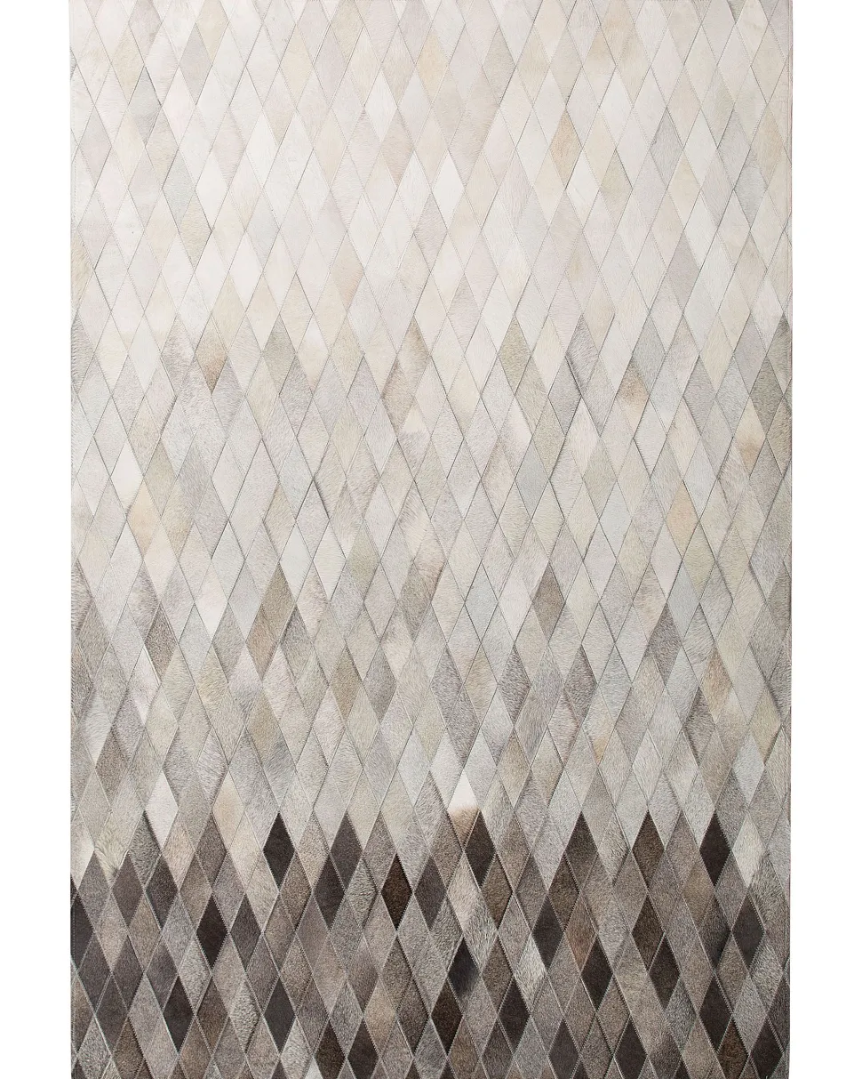 Tapete Em Pele Genuina Branca E Cinzenta 160 X 230 Cm Maldan