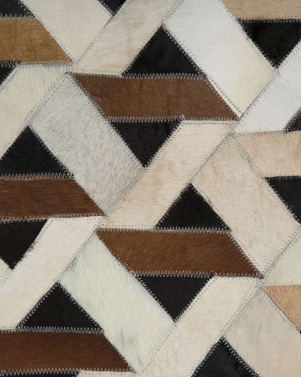 Tapete Em Pele Genuina Castanha E Cinzenta 160 X 230 Cm Tuglu