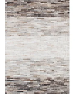 Tapete Em Pele Genuina Castanha E Cinzenta 140 X 200 Cm Sinneli