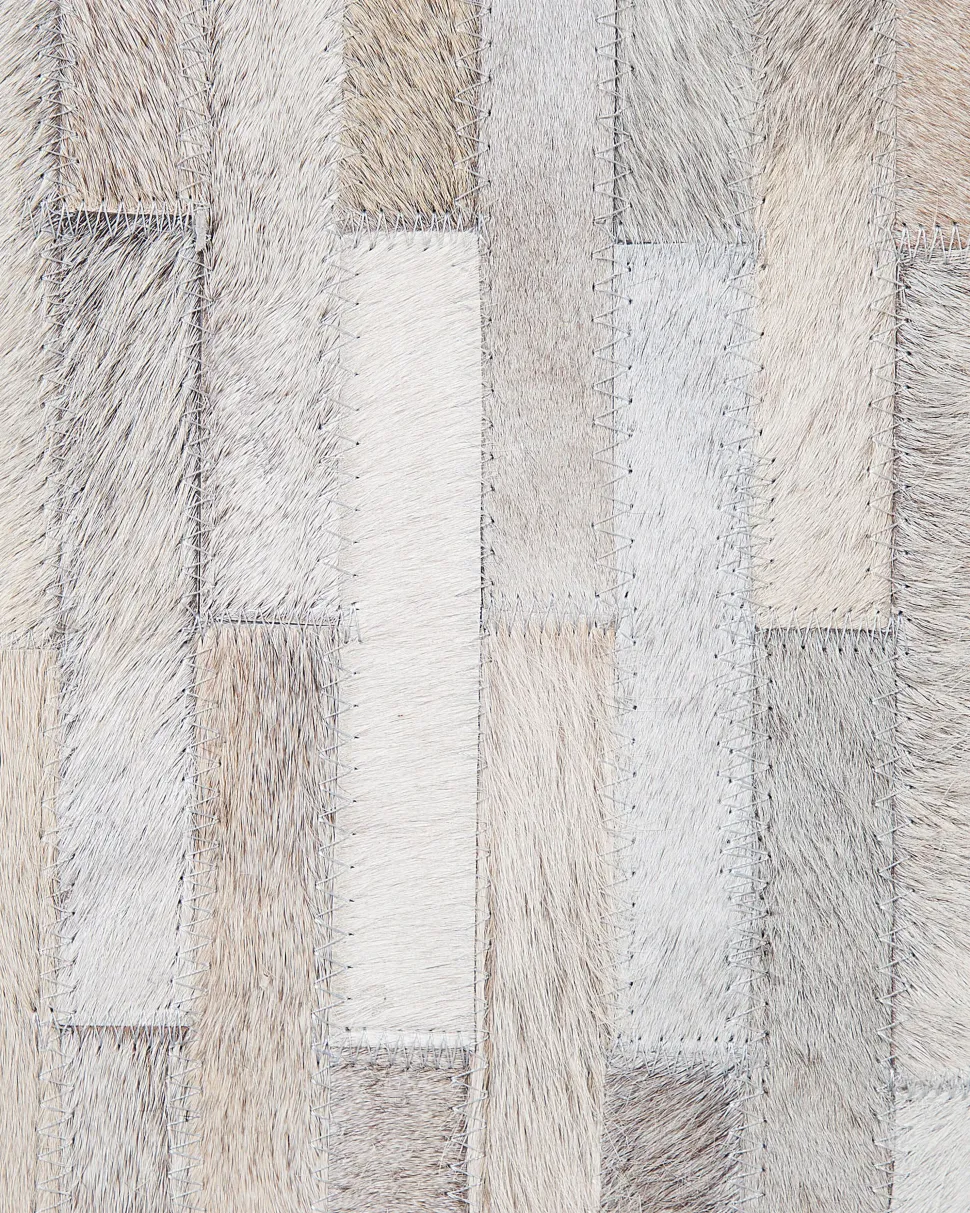 Tapete Em Pele Genuina Castanha E Cinzenta 140 X 200 Cm Sinneli