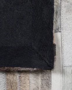 Tapete Em Pele Genuina Castanha E Cinzenta 140 X 200 Cm Sinneli