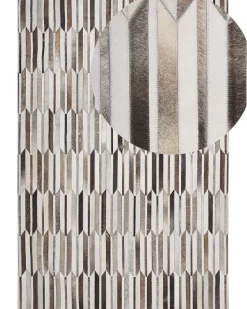 Tapete Em Pele Genuina Castanha E Creme 160 X 230 Cm Kulalar