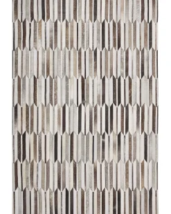 Tapete Em Pele Genuina Castanha E Creme 160 X 230 Cm Kulalar