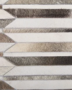 Tapete Em Pele Genuina Castanha E Creme 160 X 230 Cm Kulalar