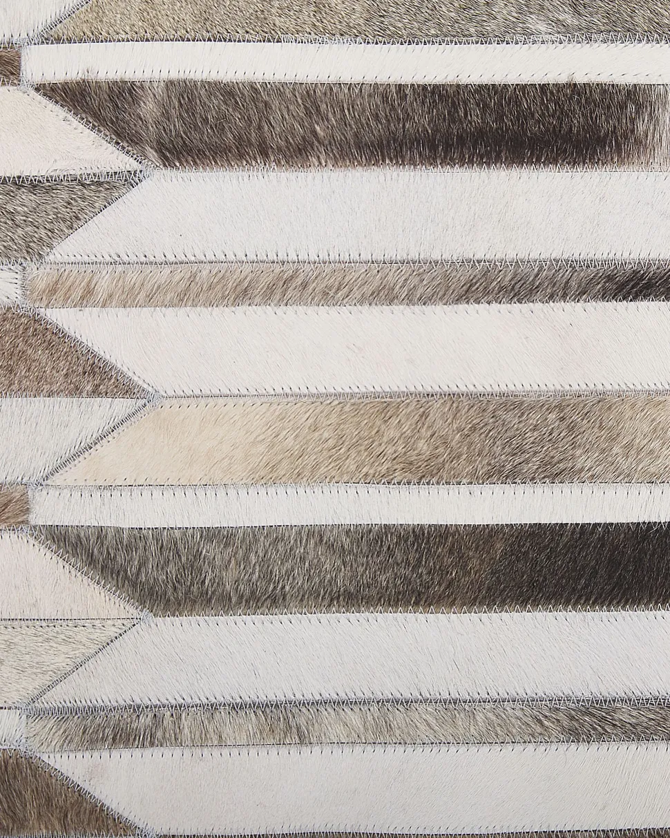 Tapete Em Pele Genuina Castanha E Creme 160 X 230 Cm Kulalar