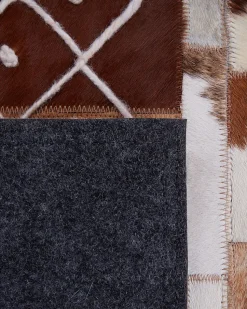 Tapete Em Pele Genuina Castanha 160 X 230 Cm Herekli