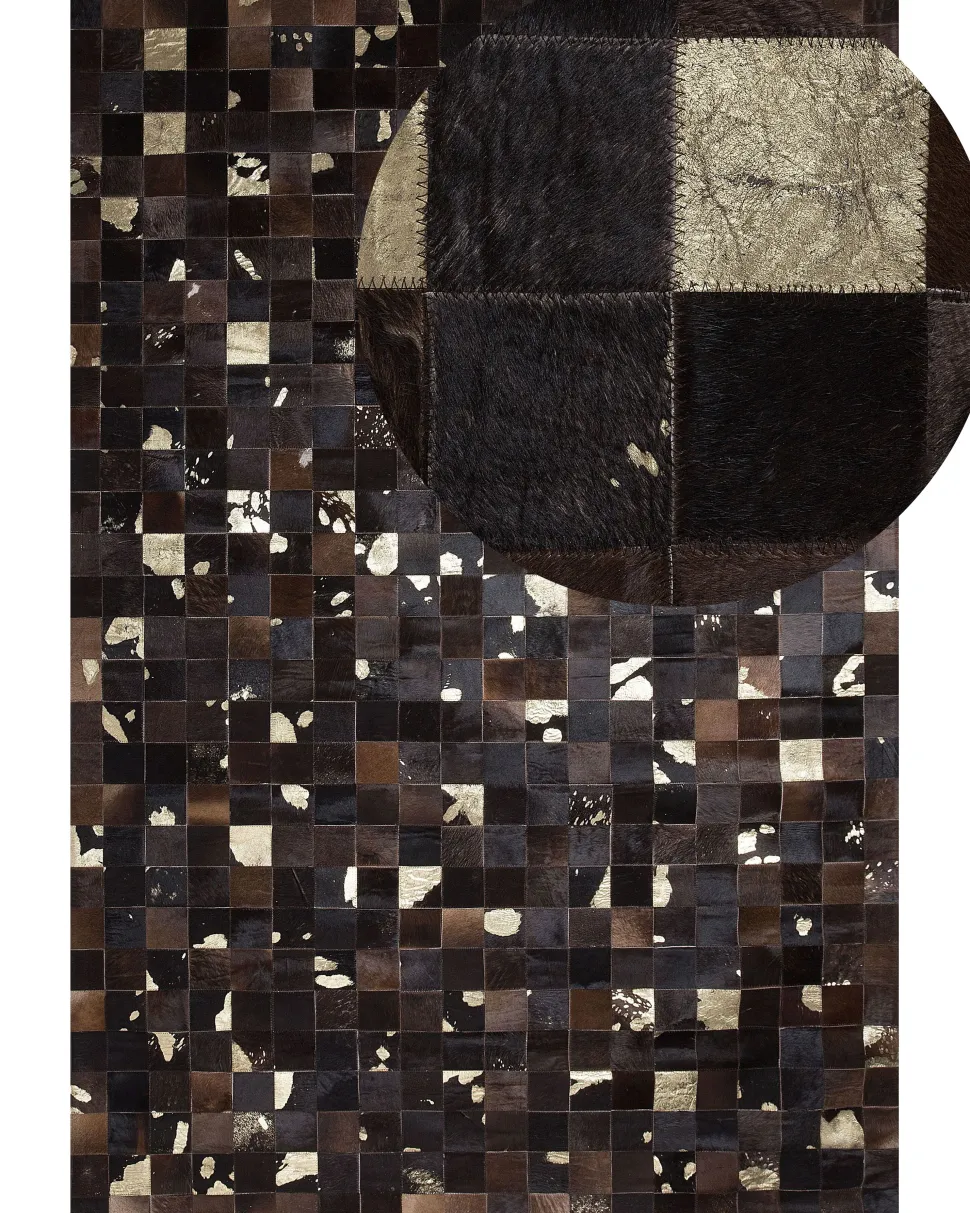 Tapete Em Pele Genuina Castanha 200 X 300 Cm Bandirma