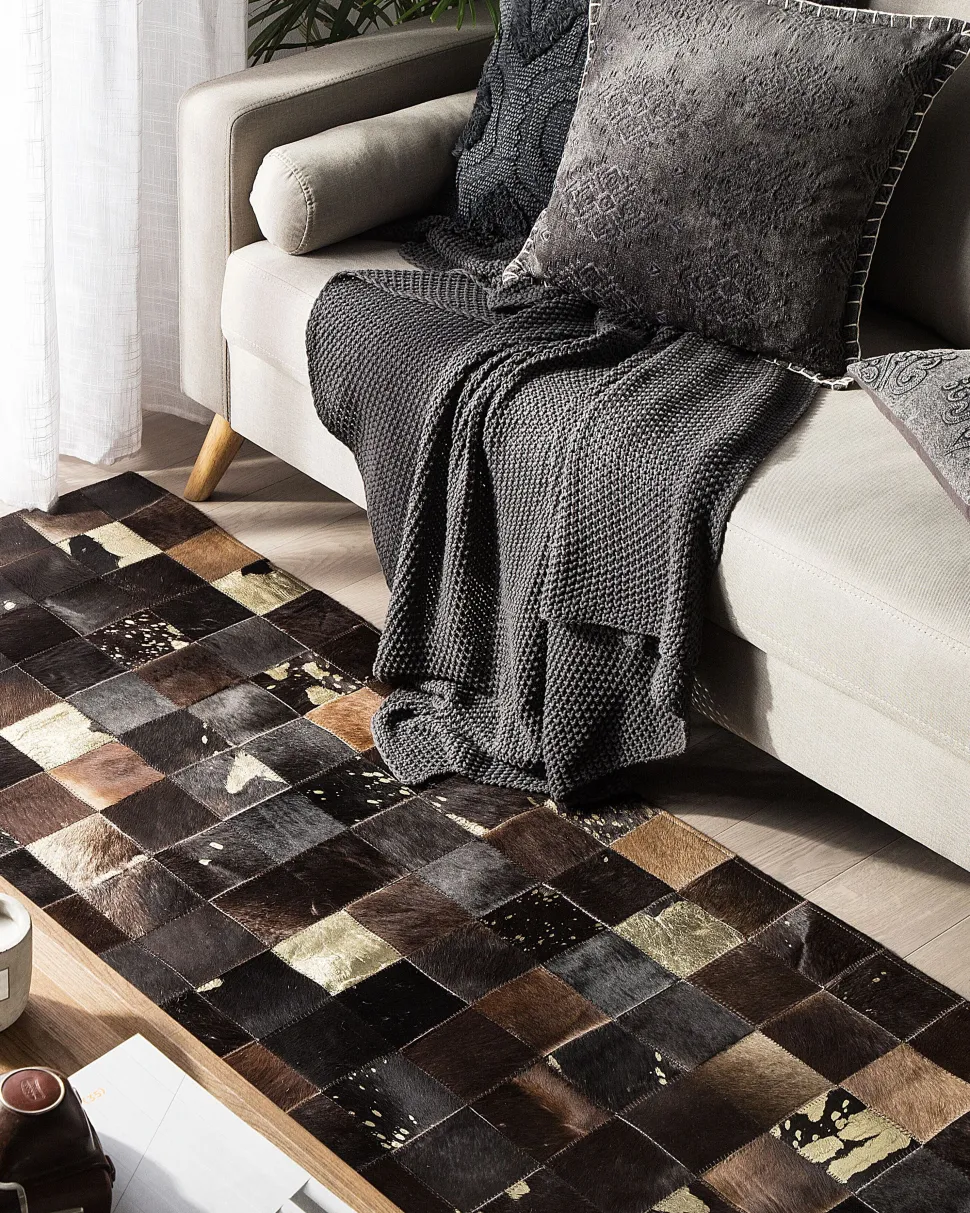 Tapete Em Pele Genuina Castanha 200 X 300 Cm Bandirma