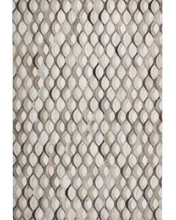 Tapete Em Pele Genuina Castanha E Creme 160 X 230 Cm Kirca