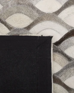 Tapete Em Pele Genuina Castanha E Creme 160 X 230 Cm Kirca