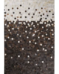 Tapete Em Pele Genuina Castanha E Creme 160 X 230 Cm Eyim