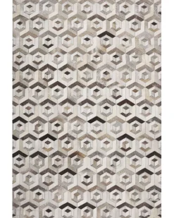 Tapete Em Pele Genuina Castanha E Creme 160 X 230 Cm Tavak