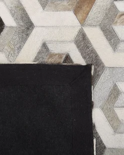 Tapete Em Pele Genuina Castanha E Creme 160 X 230 Cm Tavak