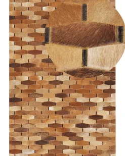 Tapete Em Pele Genuina Castanha 140 X 200 Cm Digor