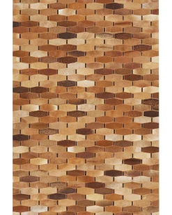 Tapete Em Pele Genuina Castanha 140 X 200 Cm Digor