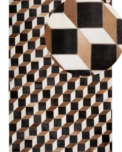 Tapete Em Pele Genuina Castanha 140 X 200 Cm Alpkoy