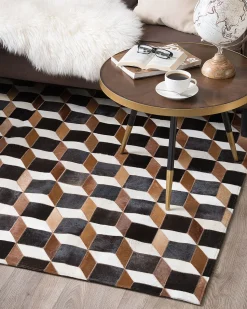 Tapete Em Pele Genuina Castanha 140 X 200 Cm Alpkoy