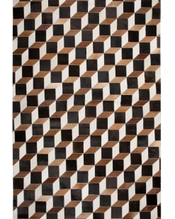 Tapete Em Pele Genuina Castanha 140 X 200 Cm Alpkoy