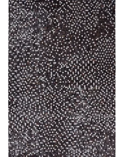 Tapete Em Pele Genuina Castanha E Prateada 160 X 230 Cm Akkese