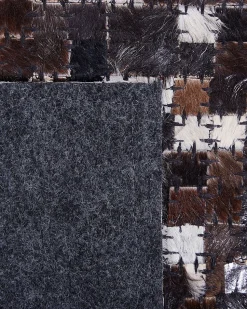 Tapete Em Pele Genuina Castanha E Prateada 160 X 230 Cm Akkese