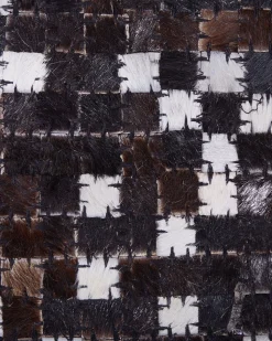 Tapete Em Pele Genuina Castanha E Prateada 160 X 230 Cm Akkese