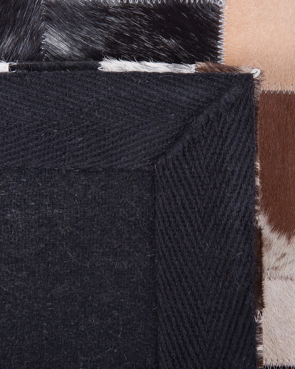 Tapete Em Pele Genuina Castanha E Creme 160 X 230 Cm Cesme