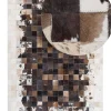 Tapete Em Pele Genuina Castanha E Creme 160 X 230 Cm Okculu