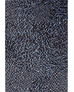 Tapete Em Pele Genuina Castanha E Azul 160 X 230 Cm Ikisu