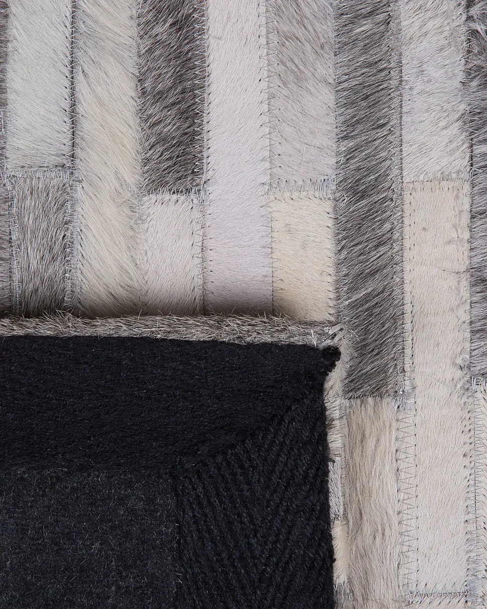 Tapete Em Pele Genuina Cinzenta 160 X 230 Cm Ahilli