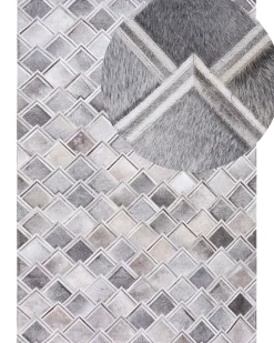 Tapete Em Pele Genuina Cinzenta 160 X 230 Cm Agacli