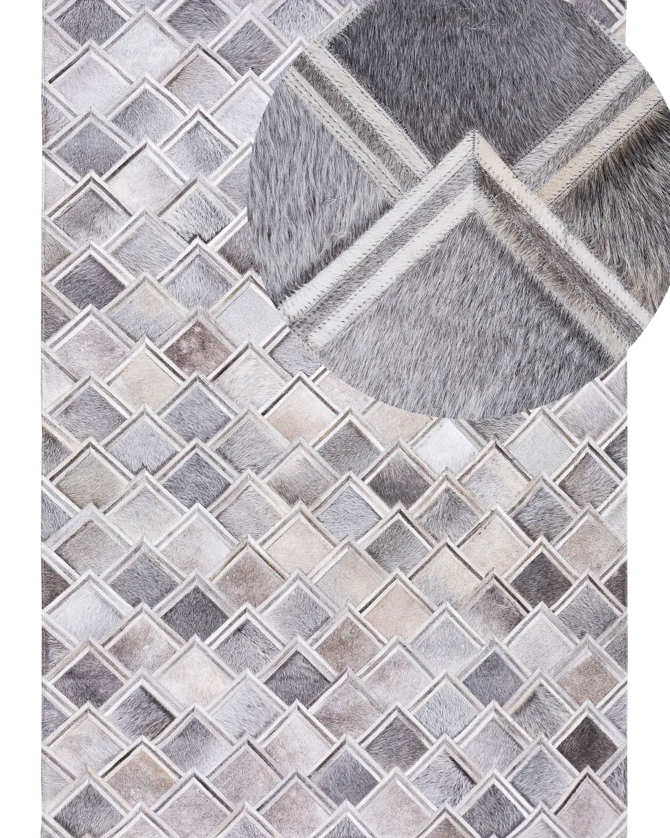 Tapete Em Pele Genuina Cinzenta 160 X 230 Cm Agacli