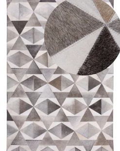 Tapete Em Pele Genuina Cinzenta 160 X 230 Cm Alaka