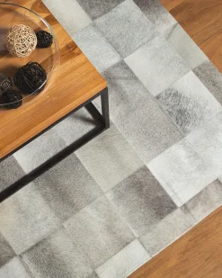 Tapete Em Pele Genuina Cinzenta 160 X 230 Cm Alacam