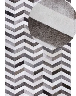 Tapete Em Pele Genuina Cinzenta 140 X 200 Cm Aksaz