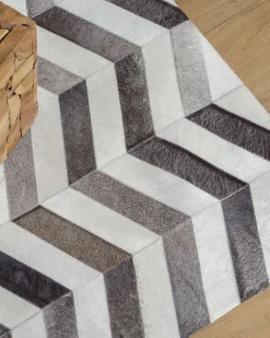 Tapete Em Pele Genuina Cinzenta 140 X 200 Cm Aksaz