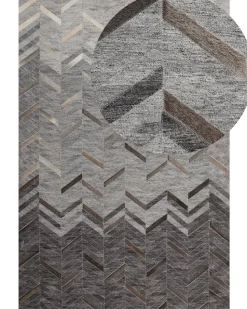 Tapete Em Pele Genuina Cinzenta 160 X 230 Cm Arkum