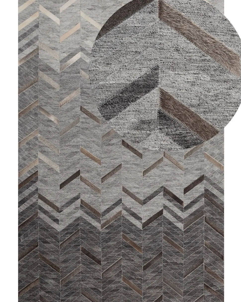 Tapete Em Pele Genuina Cinzenta 160 X 230 Cm Arkum