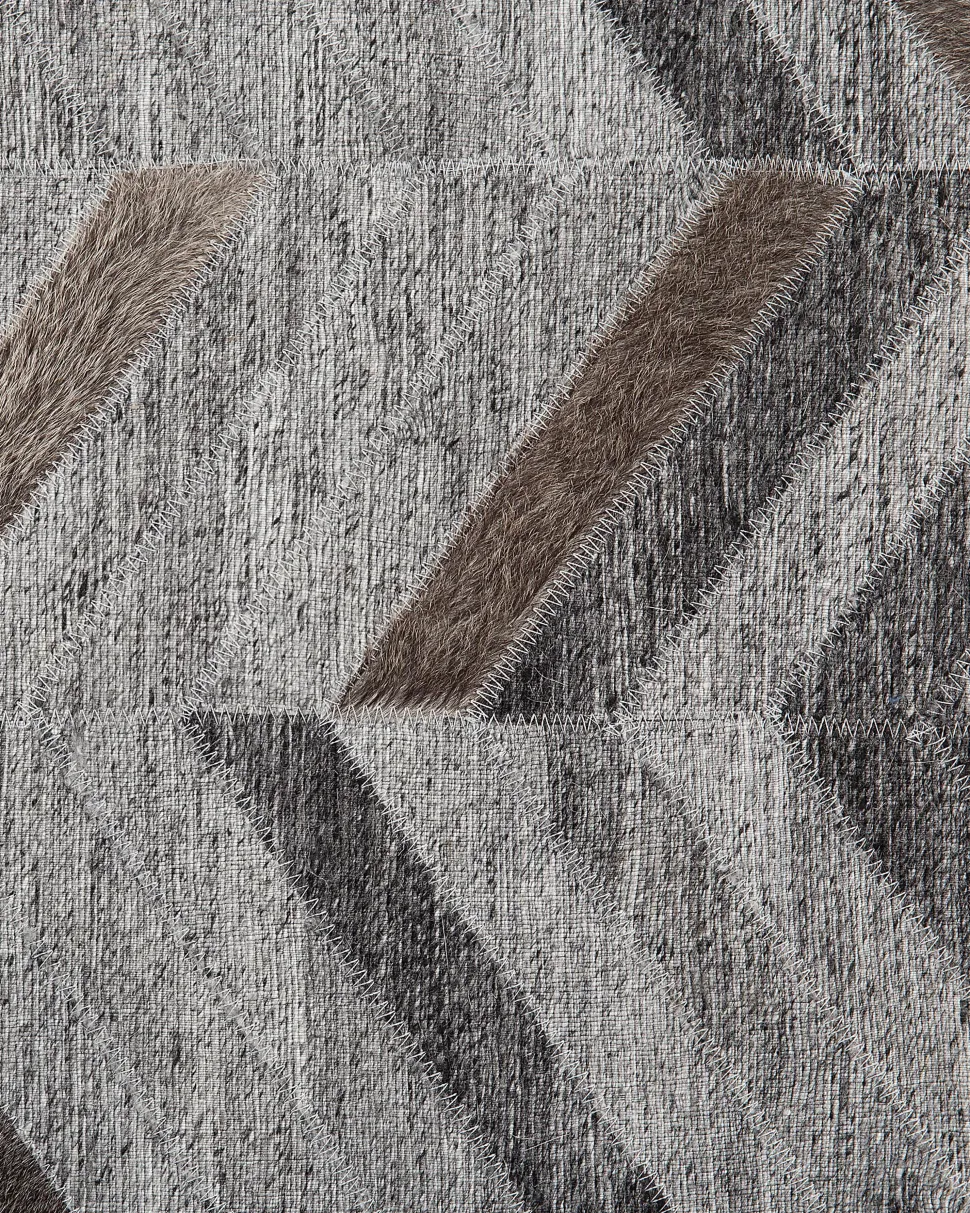 Tapete Em Pele Genuina Cinzenta 160 X 230 Cm Arkum