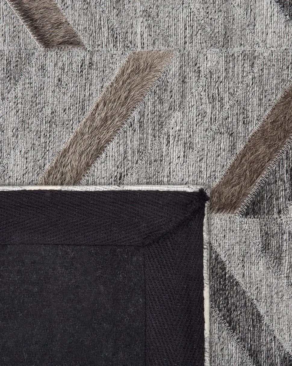 Tapete Em Pele Genuina Cinzenta 160 X 230 Cm Arkum