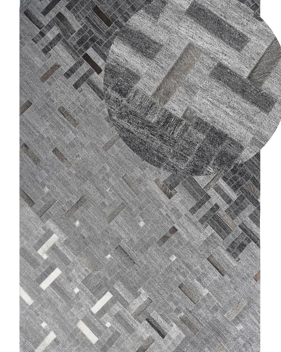 Tapete Em Pele Genuina Cinzenta 140 X 200 Cm Dara