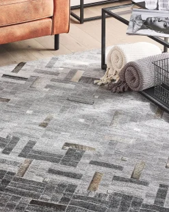 Tapete Em Pele Genuina Cinzenta 140 X 200 Cm Dara