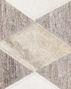 Tapete Em Pele Genuina Creme E Castanha 160 X 230 Cm Seslice