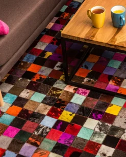 Tapete Em Pele Genuina Multicolor 160 X 230 Cm Enne