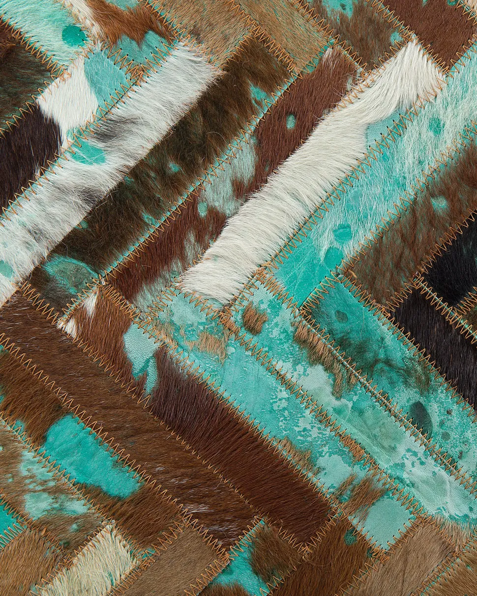 Tapete Em Pele Genuina Multicolor 160 X 230 Cm Amasya