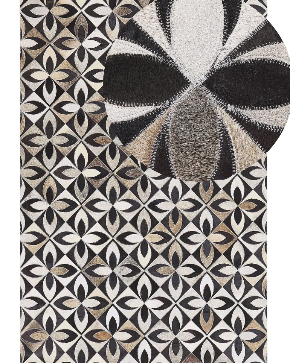 Tapete Em Pele Genuina Multicolor 160 X 230 Cm Ishan