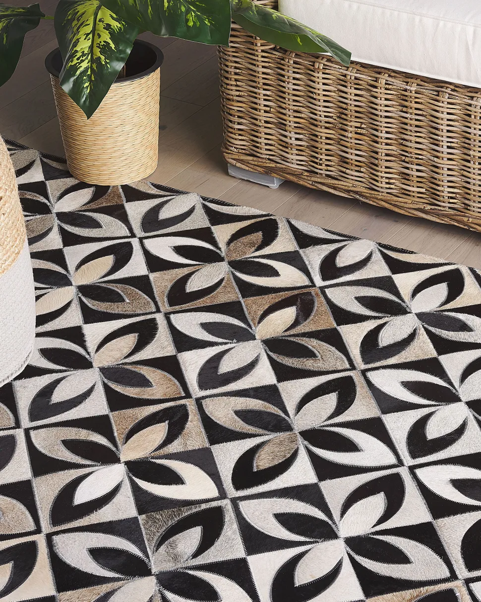 Tapete Em Pele Genuina Multicolor 160 X 230 Cm Ishan