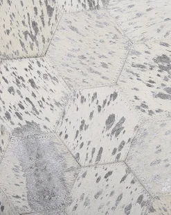 Tapete Em Pele Genuina Prateada 140 Cm Bozkoy