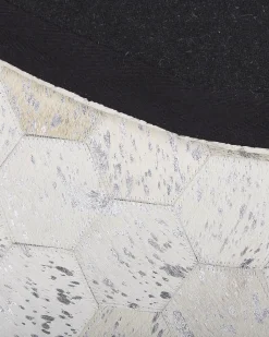 Tapete Em Pele Genuina Prateada 140 Cm Bozkoy