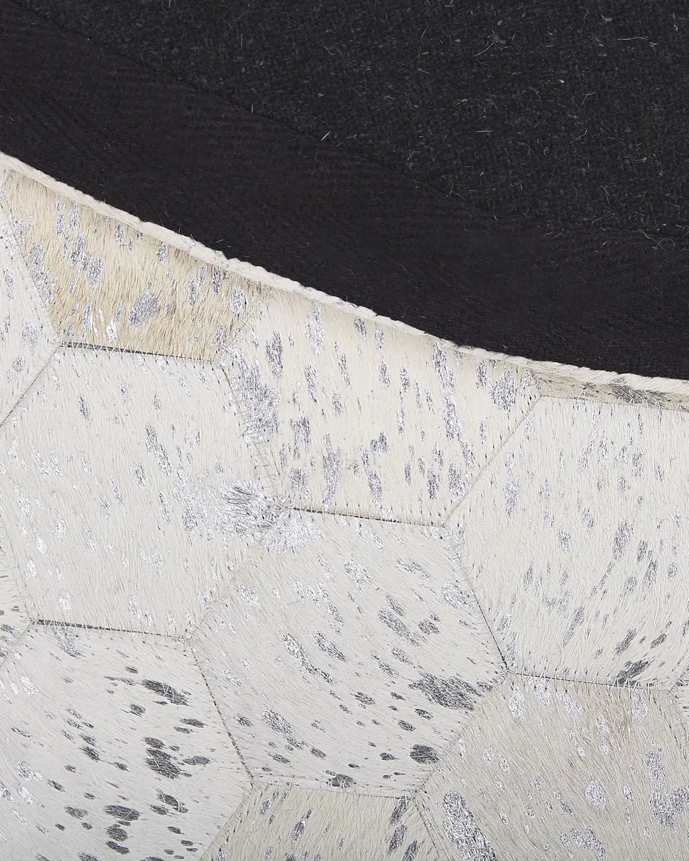 Tapete Em Pele Genuina Prateada 140 Cm Bozkoy